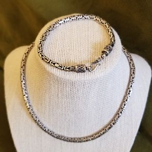 Sterling Silver Byzantine Necklace & Bracelet Set
